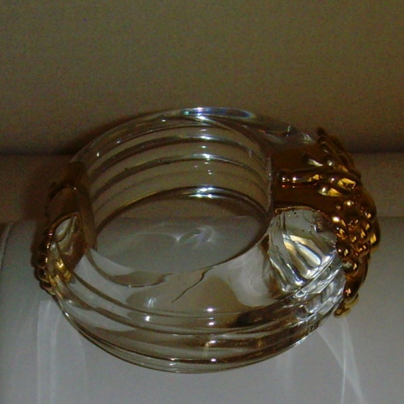 Inna Cytrine Paris Vintage Clear Lucite and Gold Tone Swirl Bangle Bracelet - Picture 7 of 13